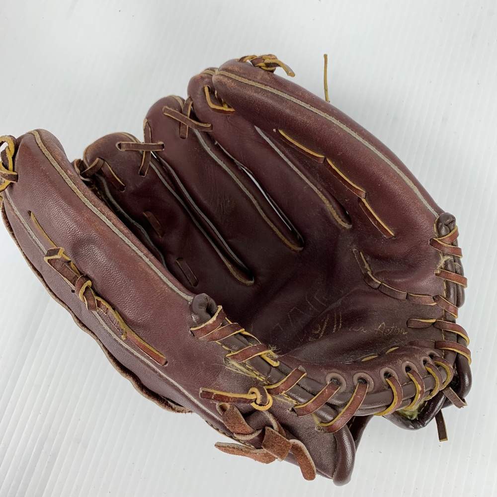 Mag Plus Left Hand Baseball Glove Brown Leather Rawhide Lashing Excellent